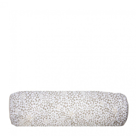Bastion Collections Polštář válec WILD FLOWERS, 50x15cm black/white chambray