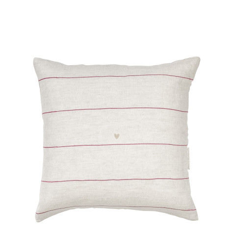 Bastion Collections Polštář 50x50cm NATUREL Stripe Rose 100% Linen