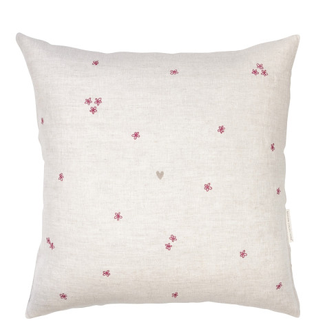 Bastion Collections Povlak na polštář 60x60cm NATUREL FlowersRose 100% linen