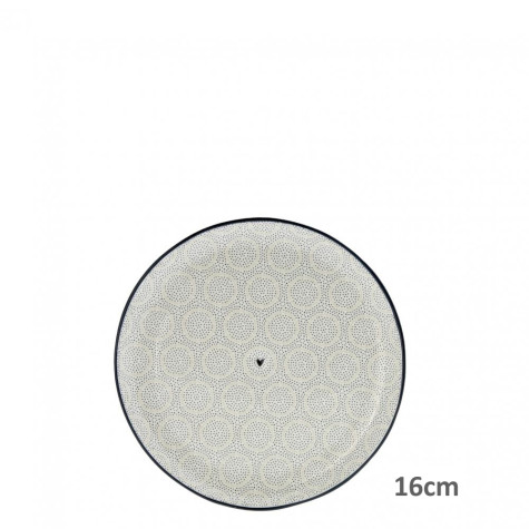 Bastion Collections Talířek CAKE Double Dots with heart in BT, 16cm
