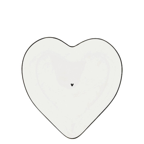 Bastion Collections Talířek HEART plate with black heart, 17,5x18,5cm
