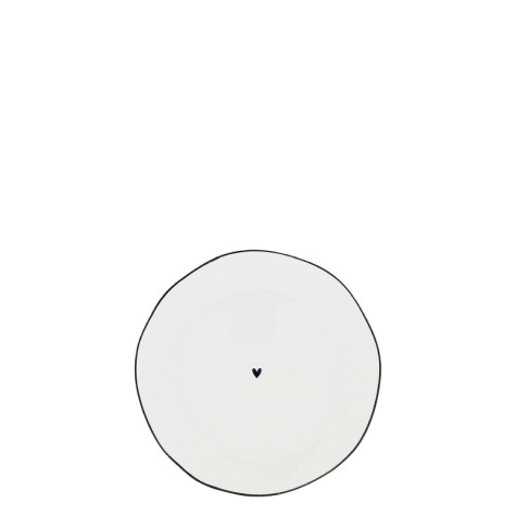 Bastion Collections Talířek SIDE PLATE with black heart, 13cm