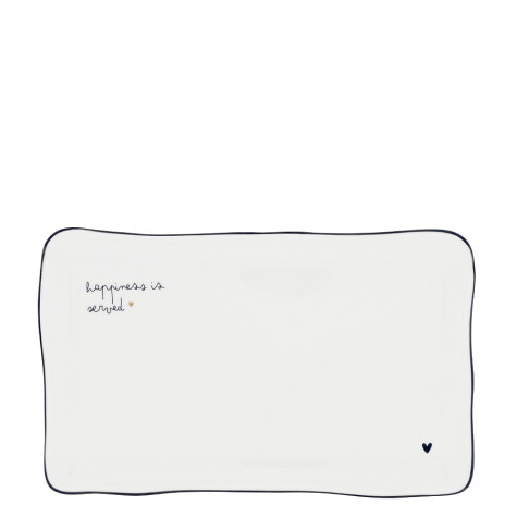 Bastion Collections SUSHI PLATE Happiness in black, 22x13x1,5cm