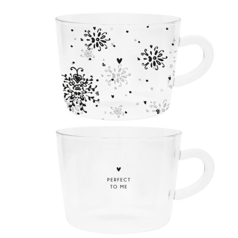 Bastion Collections 2x Skleněný hrnek - Perfect to me, 2x 300ml