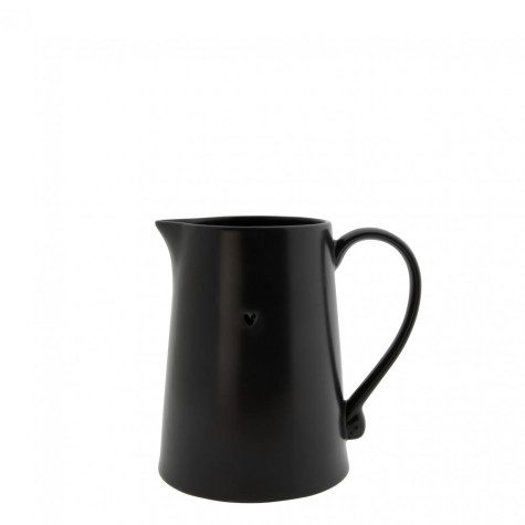 Bastion Collections JUG Džbán černý HEART in black matt, 12x11x16cm