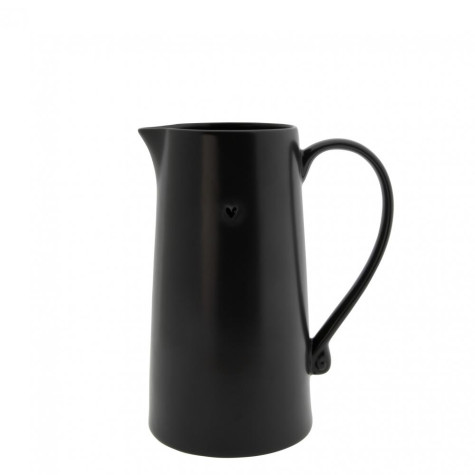 Bastion Collections JUG Džbán černý HEART in black matt, 12x11x22cm