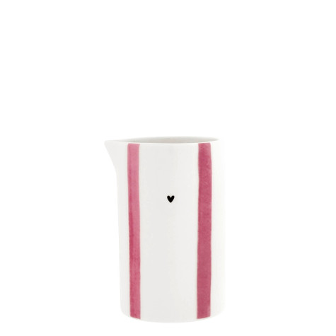 Bastion Collections Konvička Milk Jug White/Rose Big Stripe, 6x10 cm