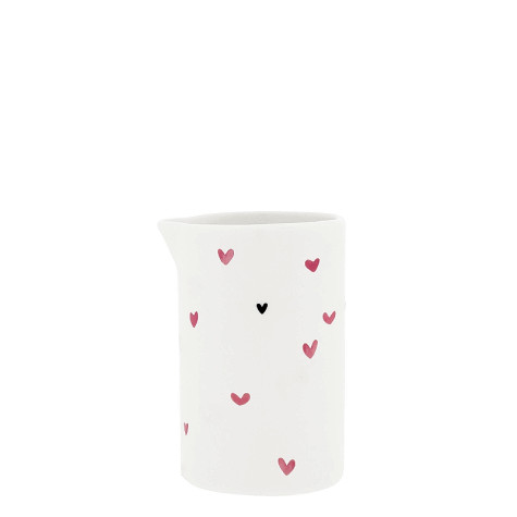 Bastion Collections Konvička Milk Jug White/Rose Little Hearts 6x10 cm
