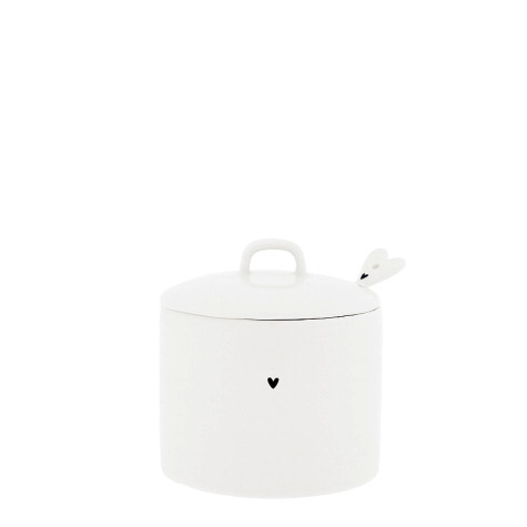 Bastion Collections Cukřenka Sugar Bowl White with Heart in Black