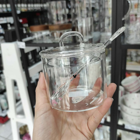 Bastion Collections Skleněná cukřenka, Sugar glass, black heart