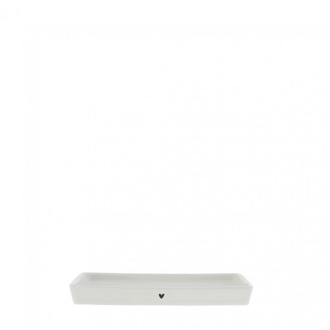 Bastion Collections Tray PODNOS malý, white in black heart