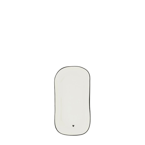 Bastion Collections Oválný talíř OVAL PLATE XS, in black, 15,5x8,5x2cm