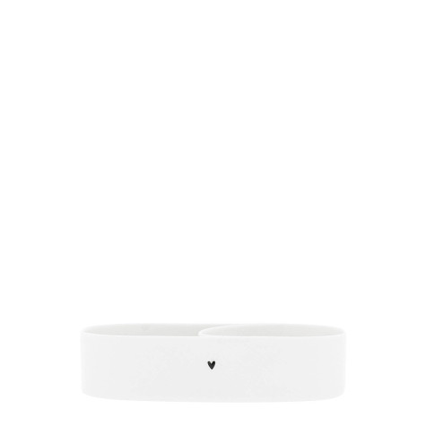 Bastion Collections Tray Oval White with divider 17,5x9cm
