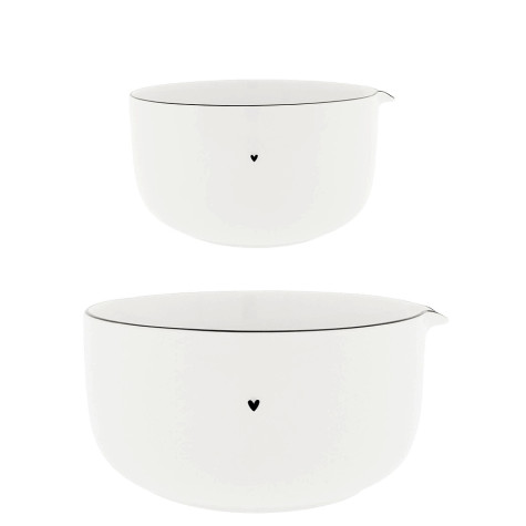 Bastion Collections MIX BOWL set misek, white edge/black
