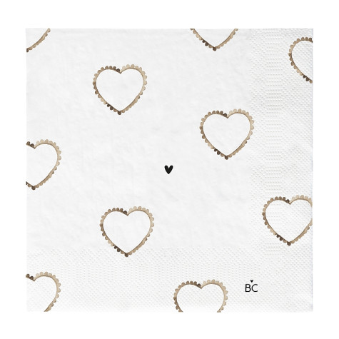 Bastion Collections Papírové ubrousky L - HEARTS ALL-OVER