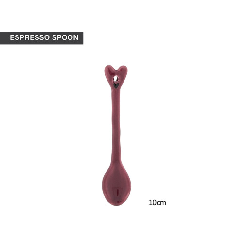 Bastion Collections Keramická lžička ESPRESSO, rose heart, plochá, 10cm