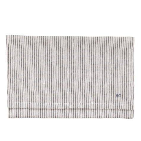 Bastion Collections BĚHOUN NA STŮL Natural w Stripe Blue, 50x160cm