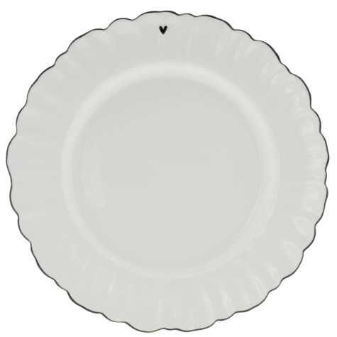 Bastion Collections Talíř DINNER - RUFFLE in black edge, 27cm