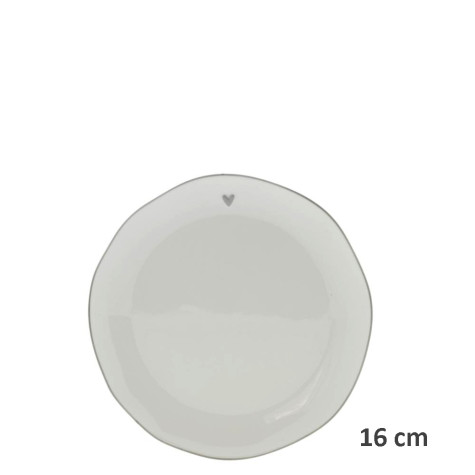 Bastion Collections Talířek CAKE little hreart in grey, 16 cm