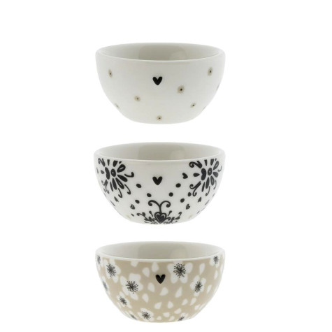 Bastion Collections 3x mini MISTIČKA flowers, assort in black, 6x3cm