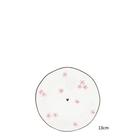 Bastion Collections Talířek Sidepl 016 White/Rose Little Flowers, 13cm