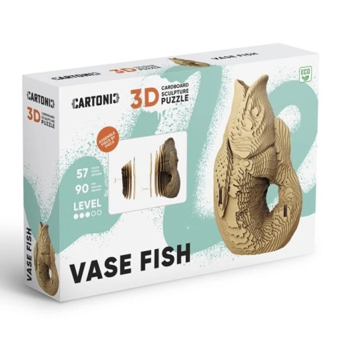 Cartonic 3D PUZZLE - VASE FISH, 57 dílků, LEVEL 3