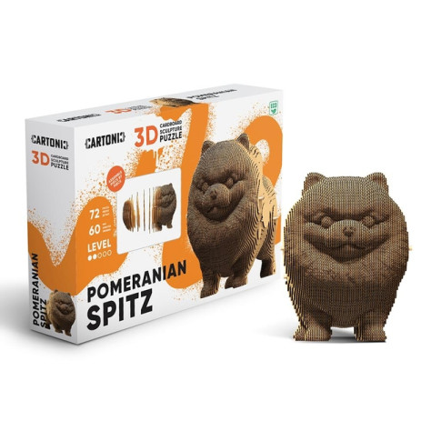Cartonic 3D PUZZLE - POMERANIAN SPITZ, 72 dílků, LEVEL2
