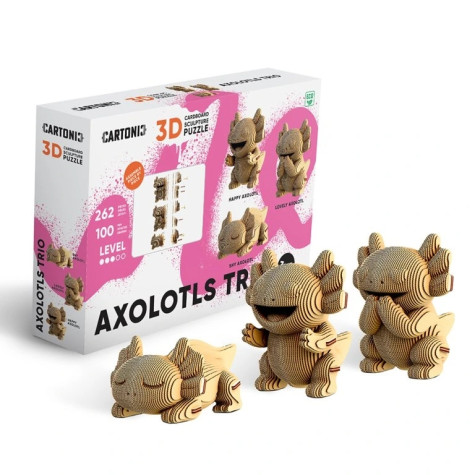 Cartonic 3D PUZZLE - AXOLOTLS TRIO 3v1, 262 dílků, LEVEL3