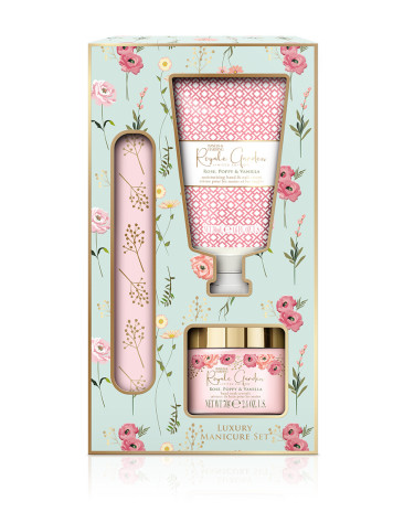 Baylis&Harding Rose, Poppy & Vanilla Sada péče o nehty, 3dílná