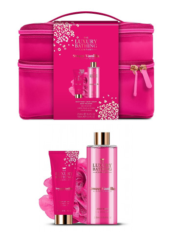 Grace Cole Vanilla & Almond Dárková sada v kosmetické tašce, 4dílná