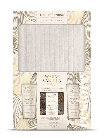 Grace Cole Warm Vanilla & Fig, dárkový set s kosmetickou taštičkou