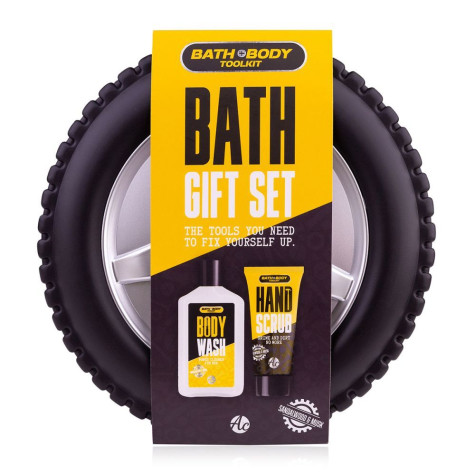 Accentra Bath & Body Toolkit v pouzdře ve tvaru pneumatiky, 16x5cm