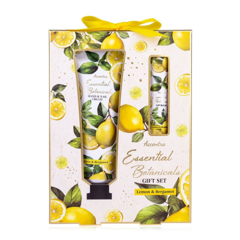Accentra Dárkový set Citron a bergamot, krém na ruce a balzám na rty