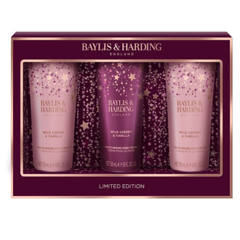 Baylis&Harding Wild Cherry & Vanilla, sada krémů na ruce, 3dílná