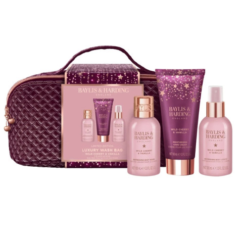 Baylis&Harding Wild Cherry & Vanilla Sada péče o tělo v taštičce, 4dílná