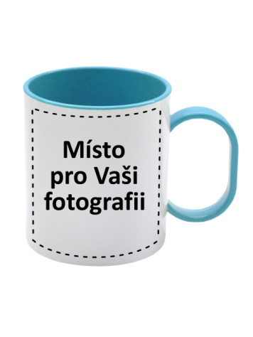 Fotohrnek PLASTOVÝ modro-bílý 1x foto 300ml