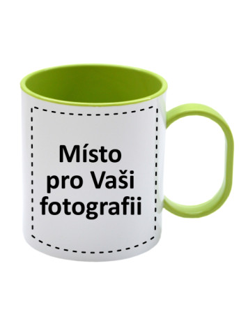 Fotohrnek PLASTOVÝ zeleno-bílý 1x foto 300ml