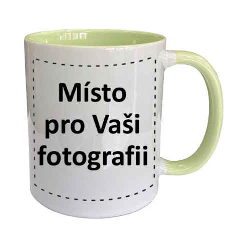 Fotohrnek COMBO Pastelový zeleno-bílý 1x foto 300ml
