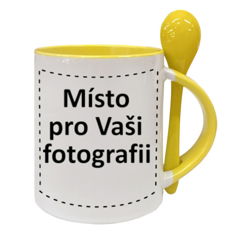 Fotohrnek STANDARD se lžičkou ŽLUTÝ 1x foto, 300ml