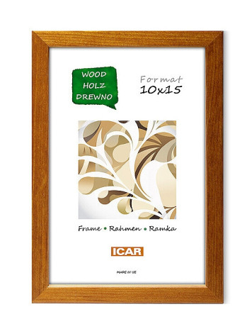 Rámeček dřevěný Icar Pinia 10, 10x15cm středně hnědý