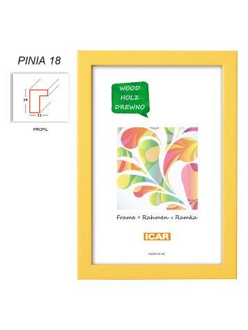 Rámeček dřevěný Icar Pinia 18, 15x20cm žlutý