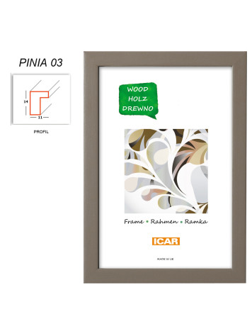 Rámeček dřevěný Icar Pinia 03, 18x24cm středně šedá