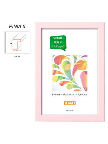 Rámeček dřevěný Icar Pinia 06, 21x30cm, světle růžový