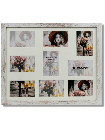 Fotogalerie NARVIK 9x 10x15 GALLERY 04, šedý melír, dřevo MDF