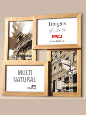 Dřevěný Rám Galerie 4x 10x15 MULTI NATURAL 41 přírodní