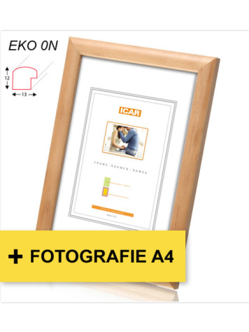 Rám dřevěný Icar EKO 0N, 21x30cm přírodní + fotografie A4