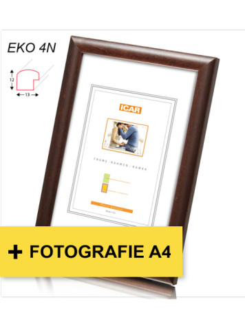 Rám dřevěný Icar EKO 4N 21x30cm, tmavě hnědý + fotografie A4