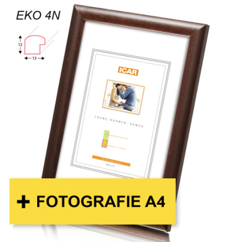 Rám dřevěný Icar EKO 4N 21x30cm, tmavě hnědý + fotografie A4