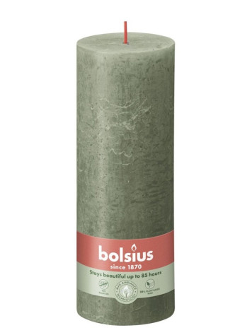 Bolsius Rustic Shine Válec 68x190mm, zelená svíčka