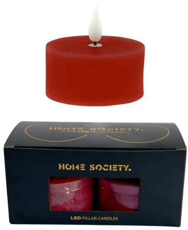 Home Society Collection Sada 2x maxi čajovka LED s ovladačem, Red